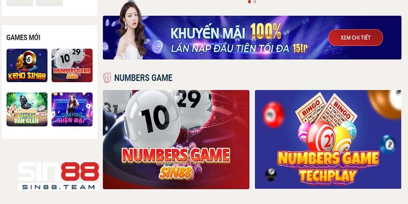 Number Game - Sản phẩm độc quyền chỉ có tại Sin88